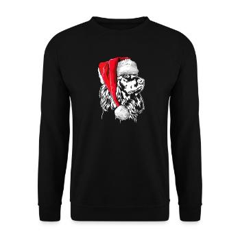 Santa German Longhair Christmas Dogs Wilsigns - Unisex Sweatshirt - black - Front - Alina (178cm) & Michal (187cm)