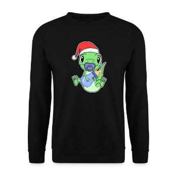 Bébé Lézard Noël - Sweat-shirt Unisexe - noir - Devant - Alina (178cm) & Michal (187cm)