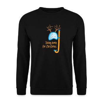 Deer Cool Funny Sayings Christmas Christmas - Unisex Sweatshirt - black - Front - Alina (178cm) & Michal (187cm)