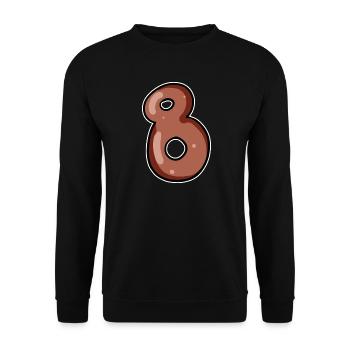 Number 8 Number Eight Motif Brown - Unisex Sweatshirt - black - Front - Alina (178cm) & Michal (187cm)