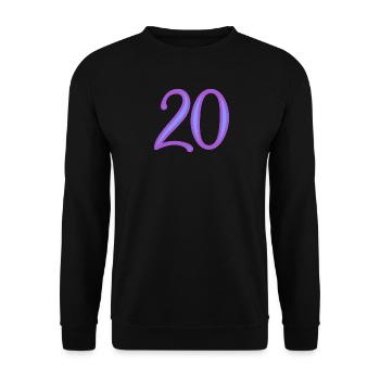 20. 20 ANS. 20e ANNIVERSAIRE. ANNIVERSAIRE 20 ANS. - Sweat-shirt Unisexe - noir - Devant - Alina (178cm) & Michal (187cm)