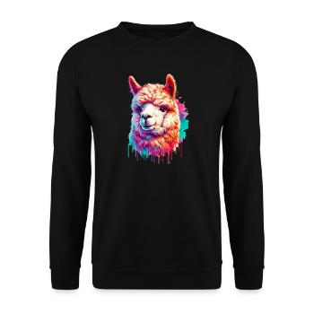 Alpaca - Unisex Sweatshirt - black - Front - Alina (178cm) & Michal (187cm)