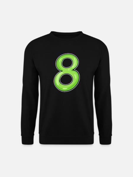 Number 8 - Eight - 8 Motif - Number 8 Number - Unisex Sweatshirt - black