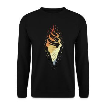 Cornet de crème glacée vintage - Sweat-shirt Unisexe - noir - Devant - Alina (178cm) & Michal (187cm)