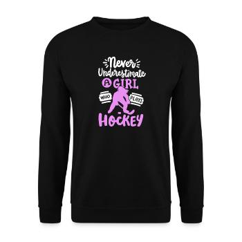 Eishockey Eishockeyspielerin - Unisex Pullover - Schwarz - Vorne - Alina (178cm) & Michal (187cm)