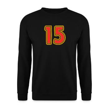15. 15 YEARS. 15th ANNIVERSARY. 15 YEAR ANNIVERSARY. - Unisex Sweatshirt - black - Front - Alina (178cm) & Michal (187cm)