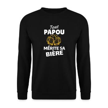Bier und Party Humorvolles Zitat - Unisex Pullover - Schwarz - Vorne - Alina (178cm) & Michal (187cm)