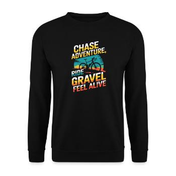Chase Adventure Ride Kies Fühlt sich lebendig an - Unisex Pullover - Schwarz - Vorne - Alina (178cm) & Michal (187cm)