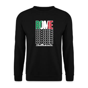 Rome Wordmark Repetition - Unisex Sweatshirt - black - Front - Alina (178cm) & Michal (187cm)
