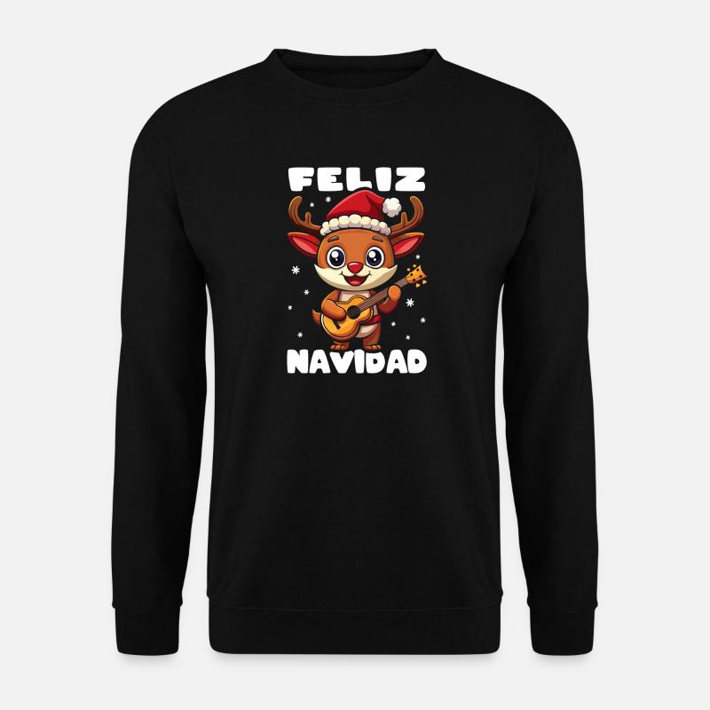 Feliz Navidad Renne Rudolph Ukulélé - Sweat-shirt Unisexe - noir