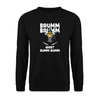 Biene Motorrad brumm brumm nicht summ summ weiß - Unisex Pullover - Schwarz - Vorne - Alina (178cm) & Michal (187cm)
