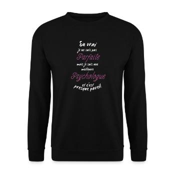 Ich bin der beste Psychologe - Unisex Pullover - Schwarz - Vorne - Alina (178cm) & Michal (187cm)