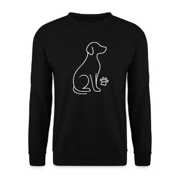 Design minimaliste pour chien – Line Art Paw - Sweat-shirt Unisexe - noir - Devant - Alina (178cm) & Michal (187cm)