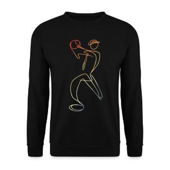 Cricket Bowler Vintage Look - Unisex Pullover - Schwarz - Vorne - Alina (178cm) & Michal (187cm)
