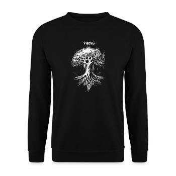 Yggdrasil - der Weltenbaum der Wikinger - Unisex Pullover - Schwarz - Vorne - Alina (178cm) & Michal (187cm)