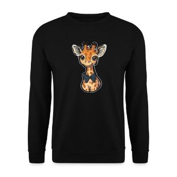 Giraffe - Unisex Pullover - Schwarz - Vorne - Alina (178cm) & Michal (187cm)