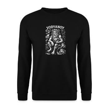 Vodyanoy - Slawisches Fabelwesen - Unisex Pullover - Schwarz - Vorne - Alina (178cm) & Michal (187cm)