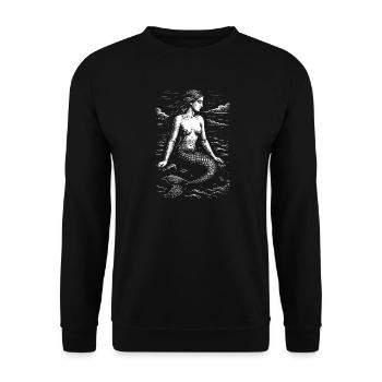 Sirène sereine au bord de la mer - Sweat-shirt Unisexe - noir - Devant - Alina (178cm) & Michal (187cm)