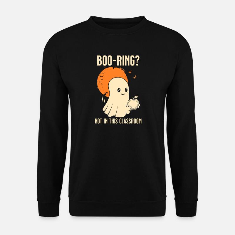 Funny Teacher Skeleton Halloween Classroom - Unisex Pullover - Schwarz