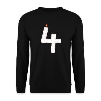 Conception de bougie festive numéro quatre - Sweat-shirt Unisexe - noir - Devant - Alina (178cm) & Michal (187cm)