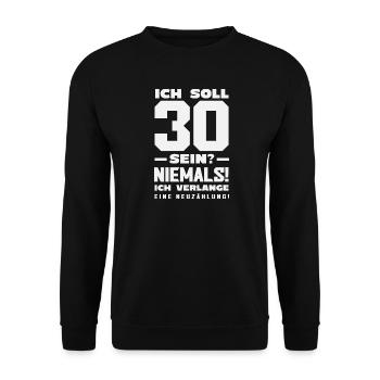 Funny 30th birthday gift - Unisex Sweatshirt - black - Front - Alina (178cm) & Michal (187cm)