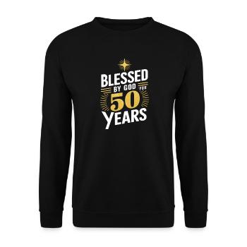 50th Anniversary Celebration Design - Unisex Sweatshirt - black - Front - Alina (178cm) & Michal (187cm)