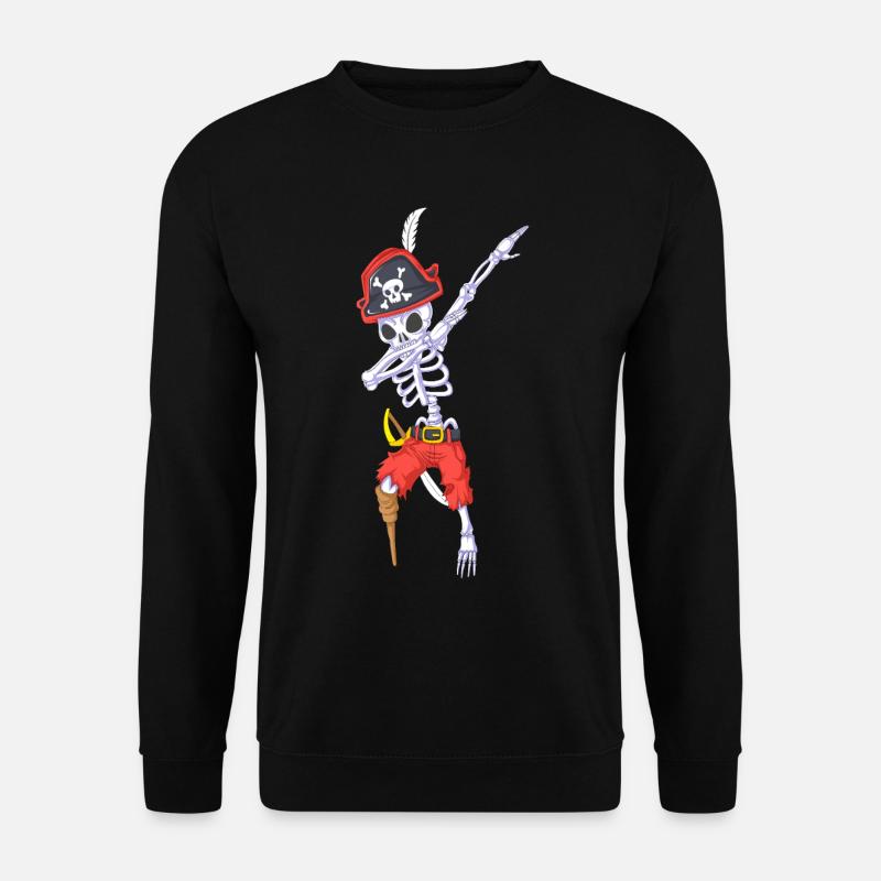 Dabbing Pirate Skeleton Halloween - Unisex Sweatshirt - black
