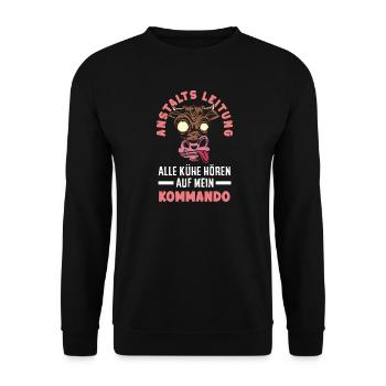 Anstaltsleitung Chef Leitung - Unisex Pullover - Schwarz - Vorne - Alina (178cm) & Michal (187cm)