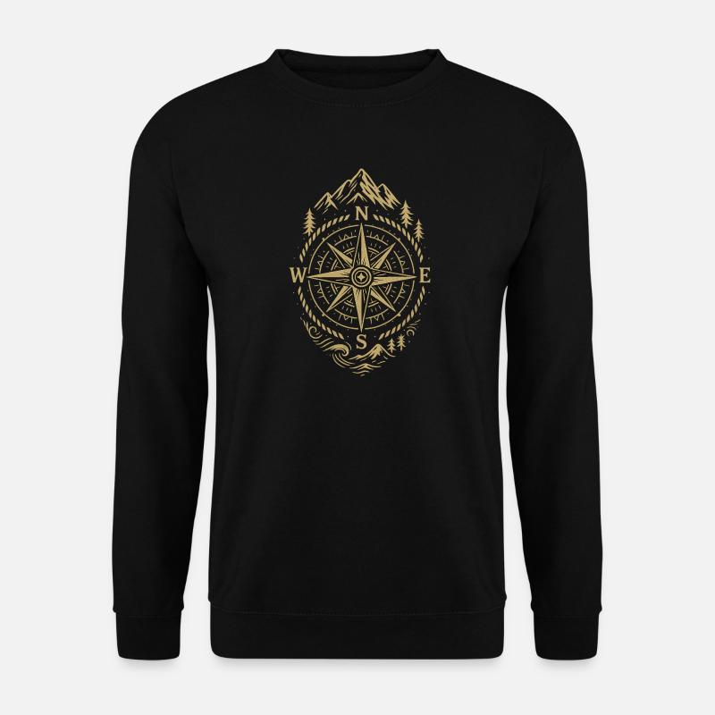 Compass Retro Compass Hipster Gift - Unisex Sweatshirt - black