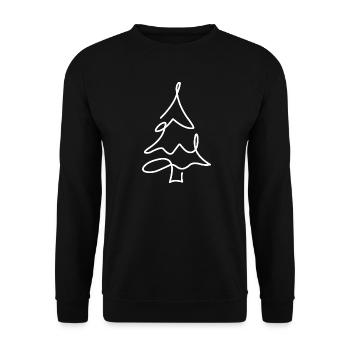 Croquis d’arbre de Noël – Motif de Noël - Sweat-shirt Unisexe - noir - Devant - Alina (178cm) & Michal (187cm)