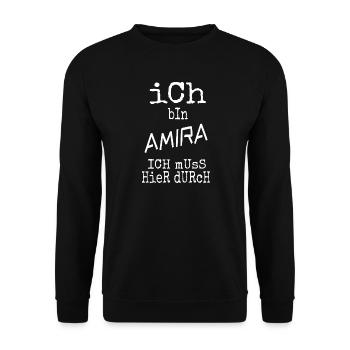 Amira - Unisex Pullover - Schwarz - Vorne - Alina (178cm) & Michal (187cm)