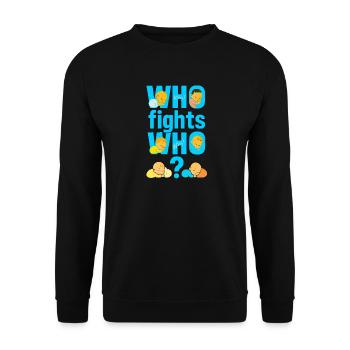 Who fights who why - Unisex Sweatshirt - black - Front - Alina (178cm) & Michal (187cm)