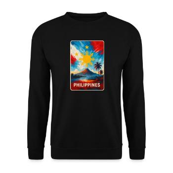 Philippinen Flaggen Design - Unisex Pullover - Schwarz - Vorne - Alina (178cm) & Michal (187cm)