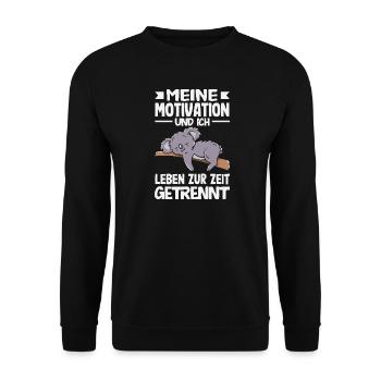 Meine Motivation und Ich - zur zeit getrennt - Unisex Pullover - Schwarz - Vorne - Alina (178cm) & Michal (187cm)