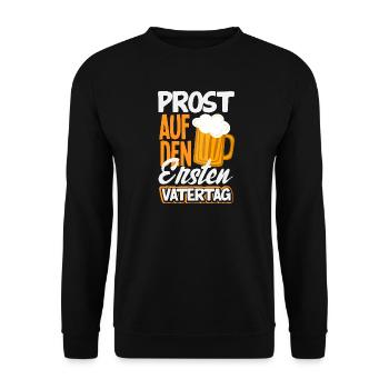Lustiges Vatertag Geschenk Papa Bier - Unisex Pullover - Schwarz - Vorne - Alina (178cm) & Michal (187cm)