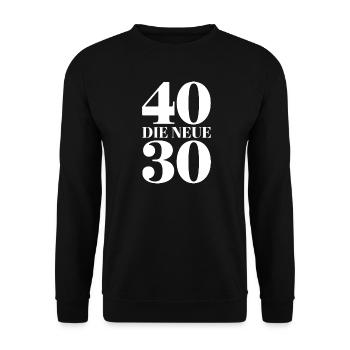 40 The New 30 Typo Contrast - Unisex Sweatshirt - black - Front - Alina (178cm) & Michal (187cm)