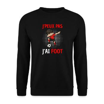 Ich kann nicht, Football Boys - Unisex Pullover - Schwarz - Vorne - Alina (178cm) & Michal (187cm)