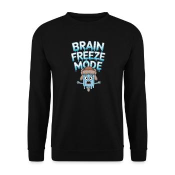 Mode Brain Freeze Mode Drôle de Dicton de Glace - Sweat-shirt Unisexe - noir - Devant - Alina (178cm) & Michal (187cm)