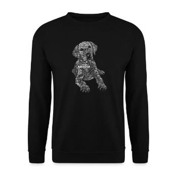 Labrador Dog Lover Word Art Smart Loyal Caligram - Sweat-shirt Unisexe - noir - Devant - Alina (178cm) & Michal (187cm)