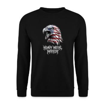 Heavy Metal Patriot Adler USA - Unisex Pullover - Schwarz - Vorne - Alina (178cm) & Michal (187cm)