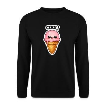 Kawaii Eiscreme Sticker - Unisex Sweatshirt - black - Front - Alina (178cm) & Michal (187cm)