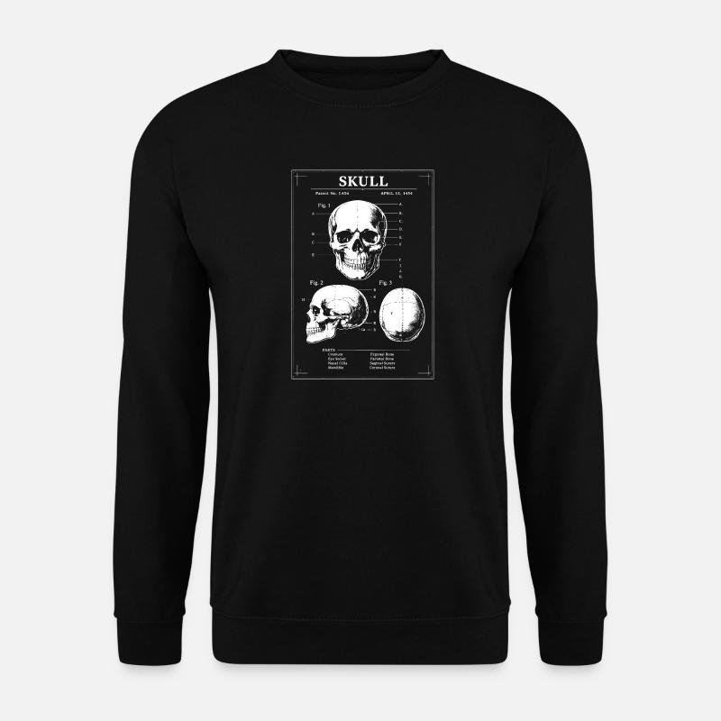 X-Ray Skull Blueprint - Unisex Sweatshirt - black