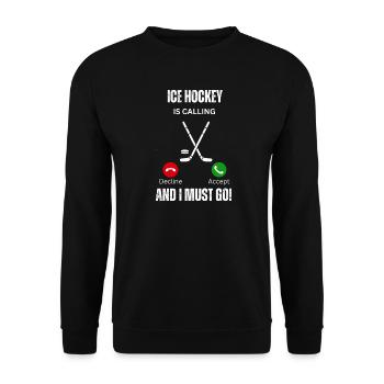 Le hockey sur glace m’appelle et je dois y aller - Sweat-shirt Unisexe - noir - Devant - Alina (178cm) & Michal (187cm)
