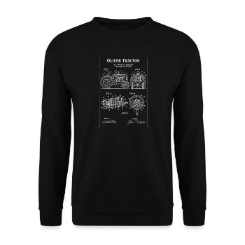 Oliver Tractor Blueprint Patent Artwork - Unisex Sweatshirt - black - Front - Alina (178cm) & Michal (187cm)