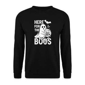 Ghost with Boo Brew Halloween - Unisex Sweatshirt - black - Front - Alina (178cm) & Michal (187cm)