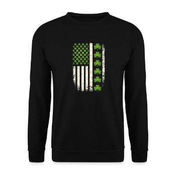 Irische Shamrock-amerikanische Flagge - Unisex Pullover - Schwarz - Vorne - Alina (178cm) & Michal (187cm)
