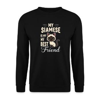 Siamese cat Siamese cat - Unisex Sweatshirt - black - Front - Alina (178cm) & Michal (187cm)