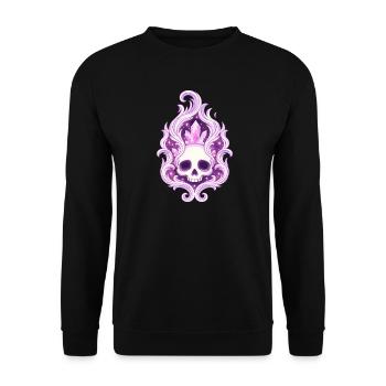 Crystal Skull Flame Spell - Unisex Sweatshirt - black - Front - Alina (178cm) & Michal (187cm)