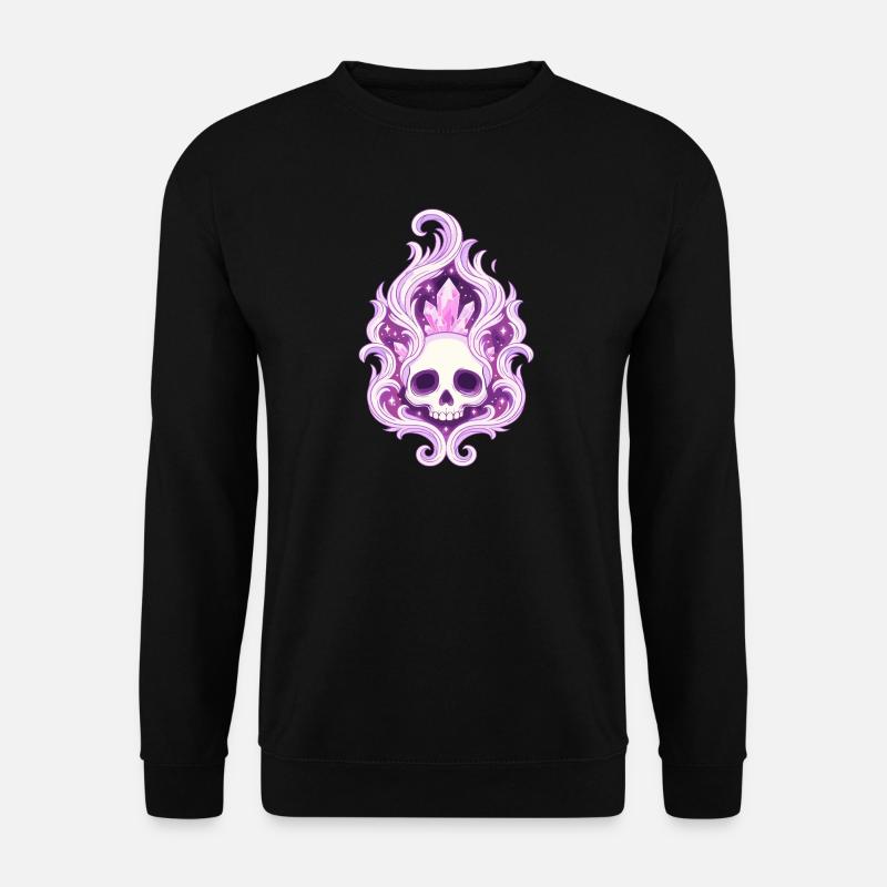 Crystal Skull Flame Spell - Unisex Sweatshirt - black