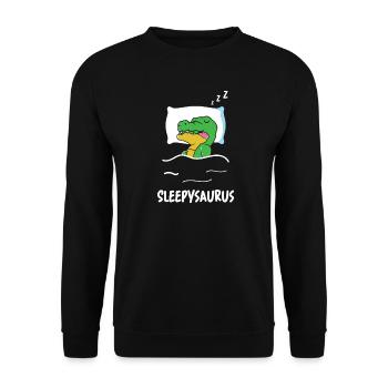 Sleepysaurus Dino endormi Drôle de crèche Dinosaure - Sweat-shirt Unisexe - noir - Devant - Alina (178cm) & Michal (187cm)